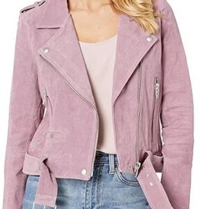Blank NYC Mauve Lilac Leather Jacket Size S Suede